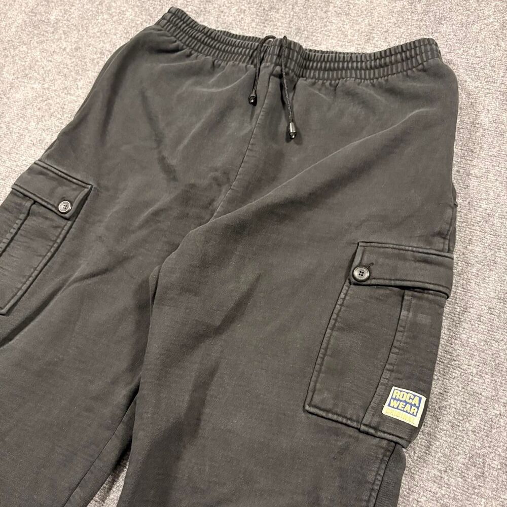vintage y2k rocawear black cargo heavyweight sweatpants